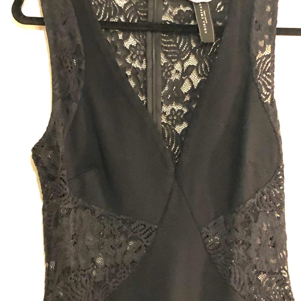 Lace and stretch black dress size large fitted dress